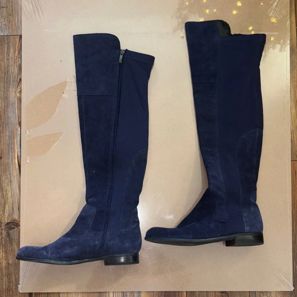 Franco Sarto Navy Over the Knee Boots Navy suede 8.5